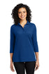 L562-Port Authority® Ladies Silk Touch™ 3/4-Sleeve Polo